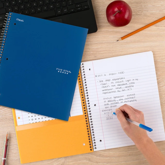 Alt view image 7 of 7 - Spiral Notebook + Study App, 3 Pack, 3 Subject, College Ruled Paper, Fights Ink Bleed, Water Resistant Cover, 8-1/2" x 11", 150 Sheets, Green, Red, Blue (820193)