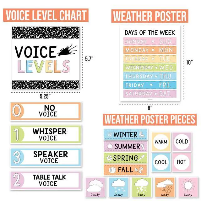 Alt view image 4 of 7 - Classroom Calendar Set -School Calendar Bulletin Board Decor Kid Class Calendar for Composition Classroom Decor, Kindergarten Preschool Teacher Must Have, Homeschool & Daycare Essentials