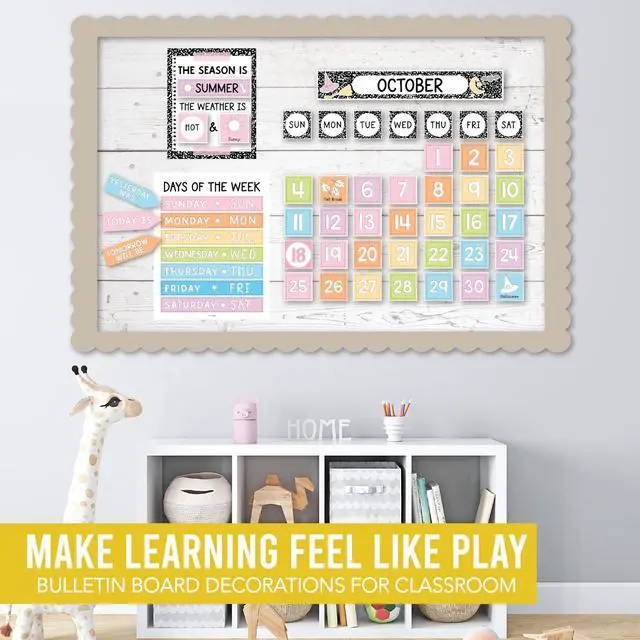 Alt view image 7 of 7 - Classroom Calendar Set -School Calendar Bulletin Board Decor Kid Class Calendar for Composition Classroom Decor, Kindergarten Preschool Teacher Must Have, Homeschool & Daycare Essentials
