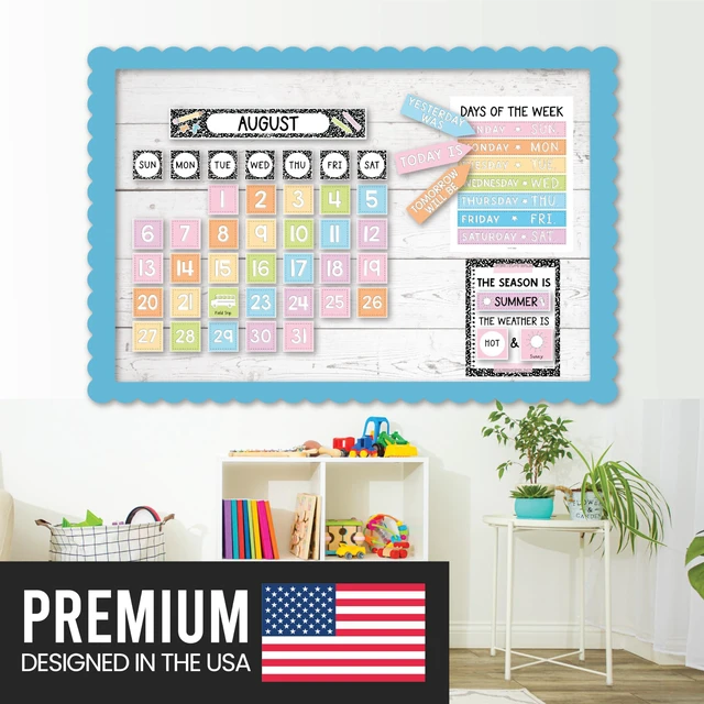 Alt view image 5 of 7 - Classroom Calendar Set -School Calendar Bulletin Board Decor Kid Class Calendar for Composition Classroom Decor, Kindergarten Preschool Teacher Must Have, Homeschool & Daycare Essentials