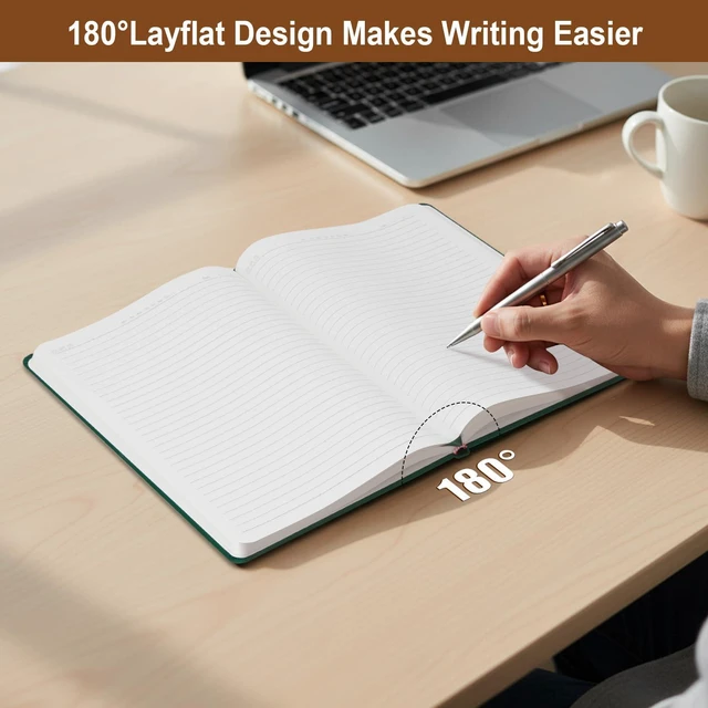 Alt view image 3 of 6 - 3 Pack B5 Hardcover Lined Notebook,6.9x9.8 192 pg College Ruled Leather
