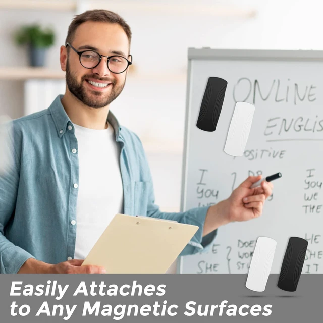Alt view image 4 of 6 - 4 Pack White Board Eraser,Magnetic Dry Erase Eraser for Classroom Magnetic Dry Eraser for Glass Board,Calendar Board,Back to School&Office Supplies,Teacher Must Haves