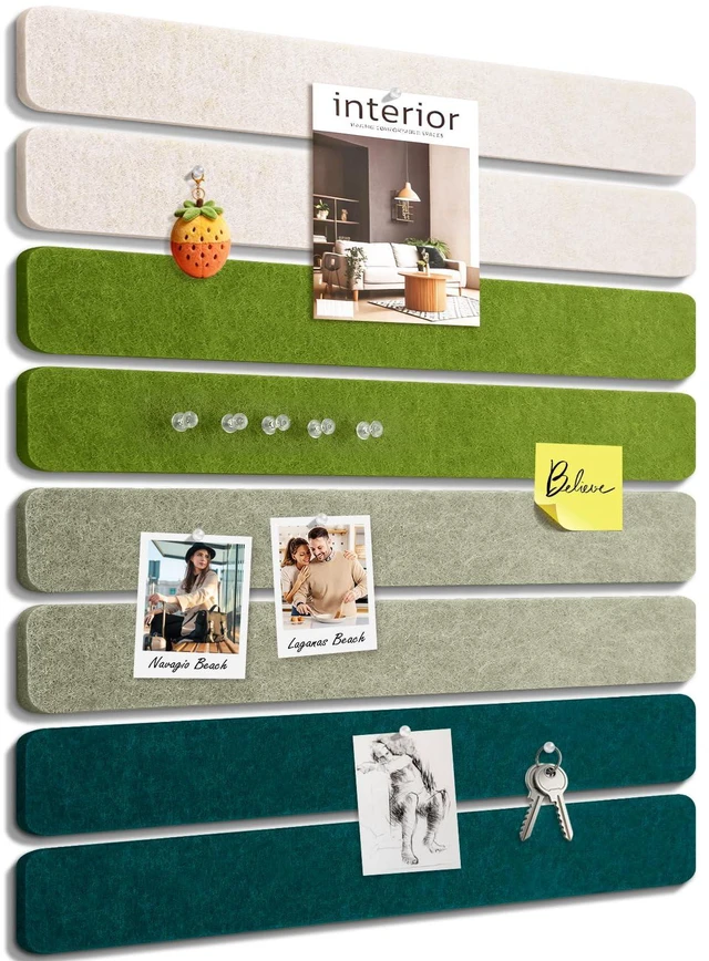 Main image of Small Cork Bulletin Board Tiles, Felt Wall Decor and Office Desk Accessories for Vision, Message Center, Picture and Prayer Board, Dorm, Room, Home Office Essentials and Organization(Sagewood)