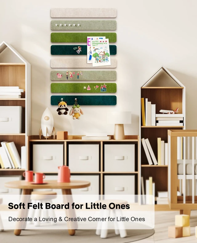 Alt view image 4 of 7 - Small Cork Bulletin Board Tiles, Felt Wall Decor and Office Desk Accessories for Vision, Message Center, Picture and Prayer Board, Dorm, Room, Home Office Essentials and Organization(Sagewood)
