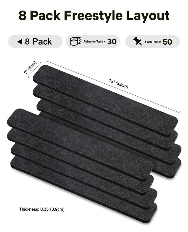 Alt view image 2 of 7 - Small Cork Bulletin Board Tiles, Felt Wall Decor and Office Desk Accessories for Vision, Message Center, Picture and Prayer Board, Dorm, Room, Home Office Essentials and Organization(Charcoal Gray)