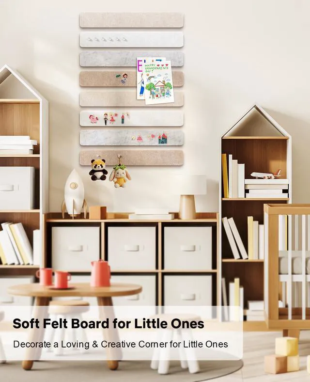 Alt view image 6 of 7 - Small Cork Bulletin Board Tiles, Felt Wall Decor and Office Desk Accessories for Vision, Message Center, Picture and Prayer Board, Dorm, Room, Home Office Essentials and Organization(Stone Beige)