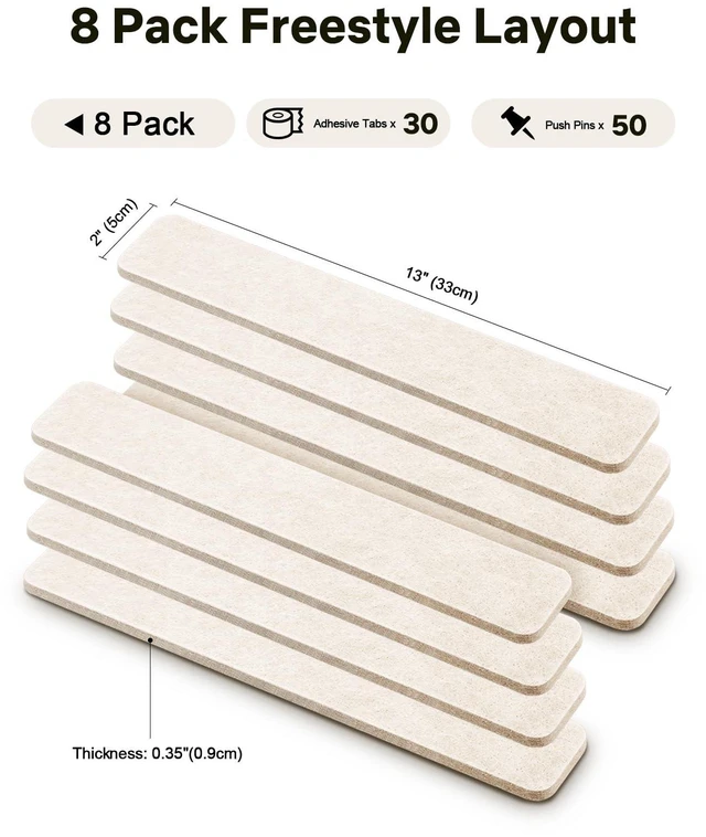 Alt view image 2 of 7 - Small Cork Bulletin Board Tiles, Felt Wall Decor and Office Desk Accessories for Vision, Message Center, Picture and Prayer Board, Dorm, Room, Home Office Essentials and Organization(Oatmeal)