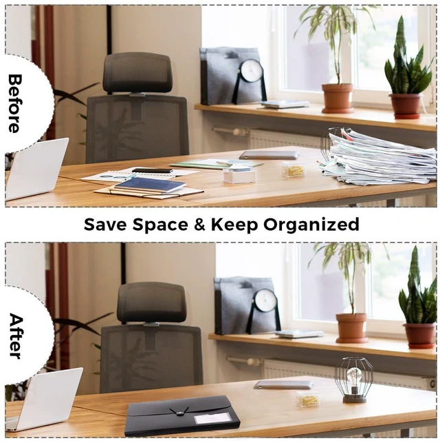 Alt view image 7 of 7 - 2Pack Expanding File Folder, Accordion File Organizer with 13 Pocket Accordion Folder with Labels for A4/Letter Sized Paper, Document Receipt Organizer for Office, School, Home