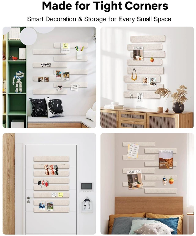 Alt view image 7 of 7 - Small Cork Bulletin Board Tiles, Felt Wall Decor and Office Desk Accessories for Vision, Message Center, Picture and Prayer Board, Dorm, Room, Home Office Essentials and Organization(Oatmeal)