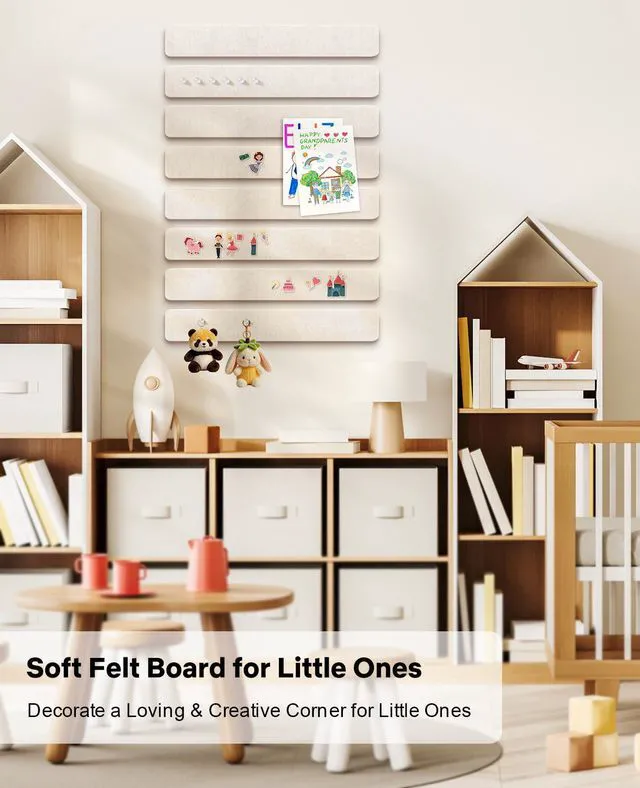 Alt view image 4 of 7 - Small Cork Bulletin Board Tiles, Felt Wall Decor and Office Desk Accessories for Vision, Message Center, Picture and Prayer Board, Dorm, Room, Home Office Essentials and Organization(Oatmeal)