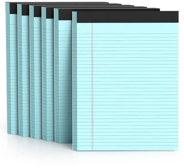 Main image of 300 Sheets Blue Legal Pads 8.5 x 11 College Ruled Paper 6-Pack Note Pads Narrow Ruled 50 Sheets per Notepad Perforated Writing Pad Durable Sturdy Back 8x11 Pads of Paper