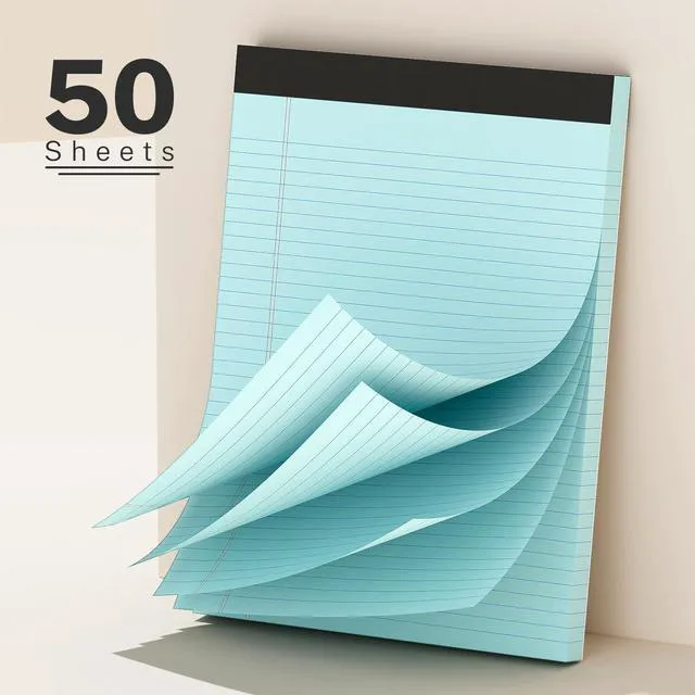 Alt view image 3 of 7 - 300 Sheets Blue Legal Pads 8.5 x 11 College Ruled Paper 6-Pack Note Pads Narrow Ruled 50 Sheets per Notepad Perforated Writing Pad Durable Sturdy Back 8x11 Pads of Paper