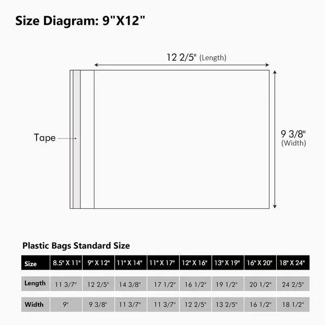 Alt view image 2 of 7 - 50 Pack Acid-Free Crystal Clear Sleeves Storage Bags for 9x12 Art Prints Pictures,Photos,Framing Mat Mattes (Bag Size: 9 3/8"x12 2/5")