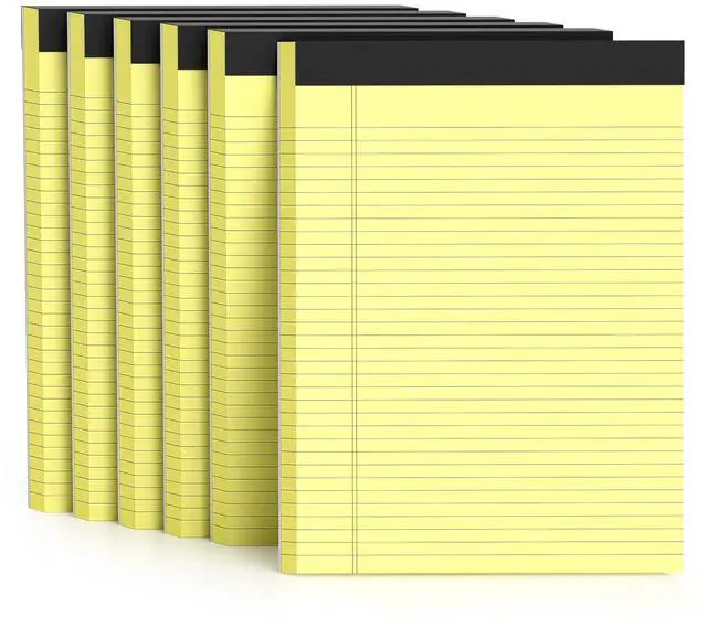 Main image of 300 Sheets Yellow Legal Pads 8.5 x 11 College Ruled Paper 6-Pack Note Pads Narrow Ruled 50 Sheets per Notepad Perforated Writing Pad Durable Sturdy Back 8x11 Pads of Paper