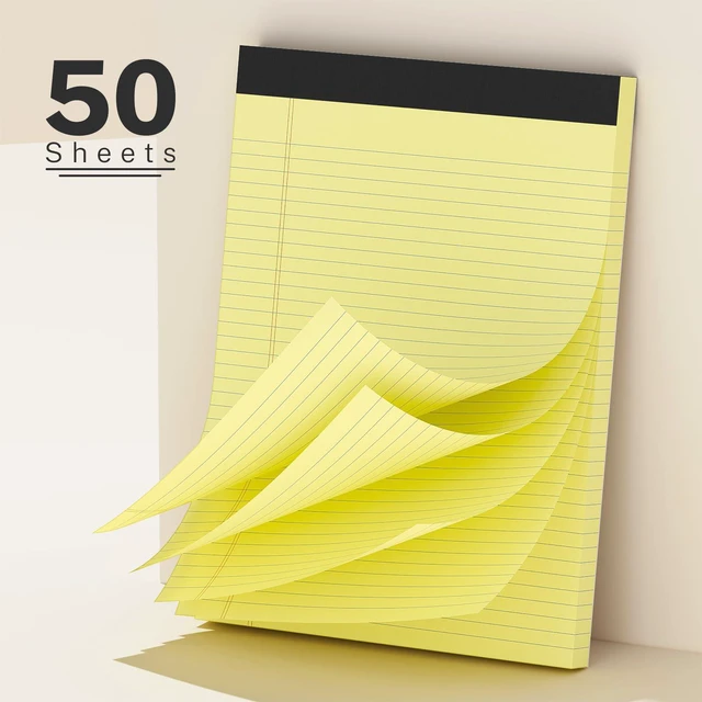 Alt view image 3 of 7 - 300 Sheets Yellow Legal Pads 8.5 x 11 College Ruled Paper 6-Pack Note Pads Narrow Ruled 50 Sheets per Notepad Perforated Writing Pad Durable Sturdy Back 8x11 Pads of Paper