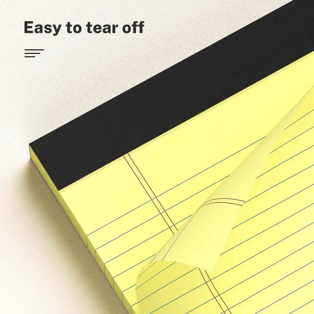 Alt view image 5 of 7 - 300 Sheets Yellow Legal Pads 8.5 x 11 College Ruled Paper 6-Pack Note Pads Narrow Ruled 50 Sheets per Notepad Perforated Writing Pad Durable Sturdy Back 8x11 Pads of Paper