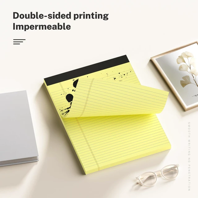 Alt view image 4 of 7 - 300 Sheets Yellow Legal Pads 8.5 x 11 College Ruled Paper 6-Pack Note Pads Narrow Ruled 50 Sheets per Notepad Perforated Writing Pad Durable Sturdy Back 8x11 Pads of Paper