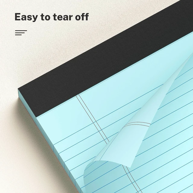 Alt view image 5 of 7 - 300 Sheets Blue Legal Pads 8.5 x 11 College Ruled Paper 6-Pack Note Pads Narrow Ruled 50 Sheets per Notepad Perforated Writing Pad Durable Sturdy Back 8x11 Pads of Paper