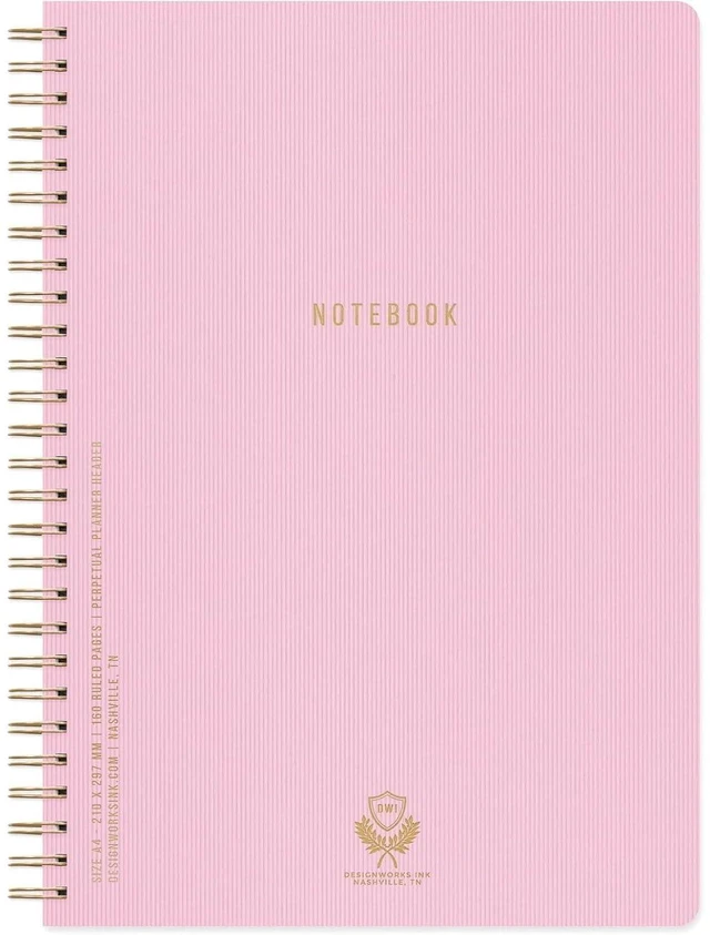 Main image of Textured Twin Wire Notebook, Lilac, 8.25 x 11.625 in Daily Planner & Soft Cover Writing Journal, 160 Lined Perforated Pages, Large Spiral Notebook for Work & Journaling