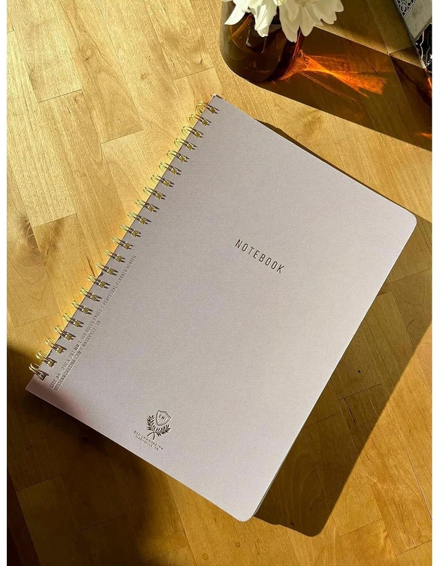 Alt view image 3 of 5 - Textured Twin Wire Notebook, Lilac, 8.25 x 11.625 in Daily Planner & Soft Cover Writing Journal, 160 Lined Perforated Pages, Large Spiral Notebook for Work & Journaling