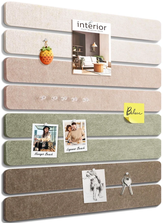 Main image of Small Cork Bulletin Board Tiles, Felt Wall Decor and Office Desk Accessories for Vision, Message Center, Picture and Prayer Board, Dorm, Room, Home Office Essentials and Organization(Linen Dusk)