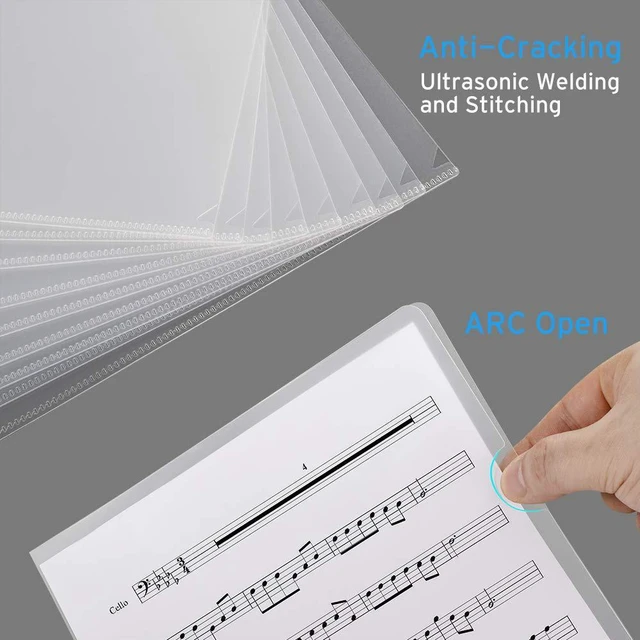 Alt view image 3 of 7 - 25 Pack Clear Document Folder Project Pockets, Plastic File Folders Letter Size, Clear Sleeves for Paper Protector 8.5 x 11, Presentation Folders Report Covers