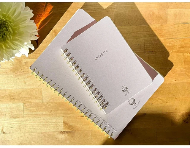 Alt view image 5 of 5 - Textured Twin Wire Notebook, Lilac, 8.25 x 11.625 in Daily Planner & Soft Cover Writing Journal, 160 Lined Perforated Pages, Large Spiral Notebook for Work & Journaling