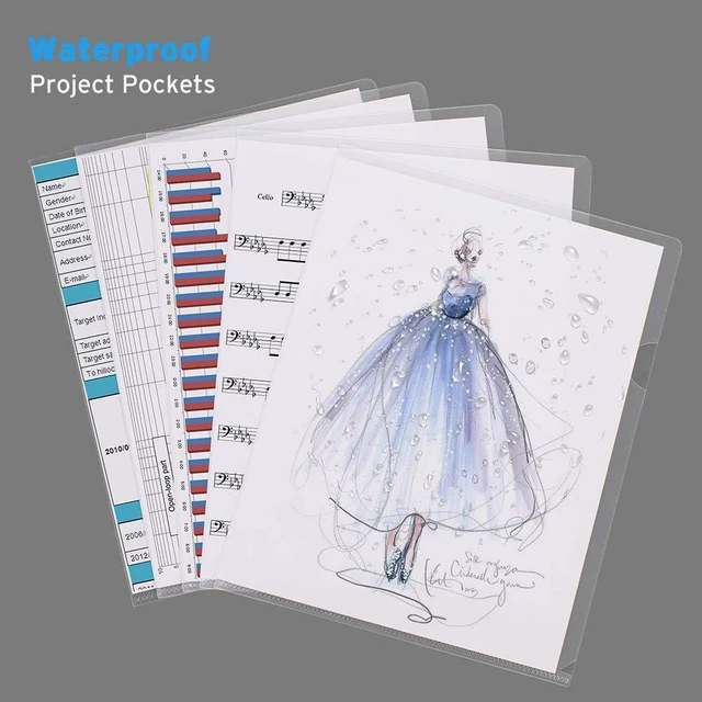 Alt view image 5 of 7 - 25 Pack Clear Document Folder Project Pockets, Plastic File Folders Letter Size, Clear Sleeves for Paper Protector 8.5 x 11, Presentation Folders Report Covers