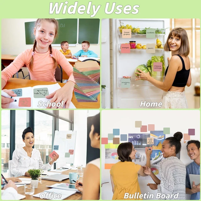 Alt view image 7 of 7 - 60 Pack Vintage Sticky Notes 3x3 Inch 12 Retro Colors Memo Pads Bulk 56 Sheets Each, Round Corner Design, Self Adhesive Notes, Office Supplies, Back to School, Teacher, Student, Organization