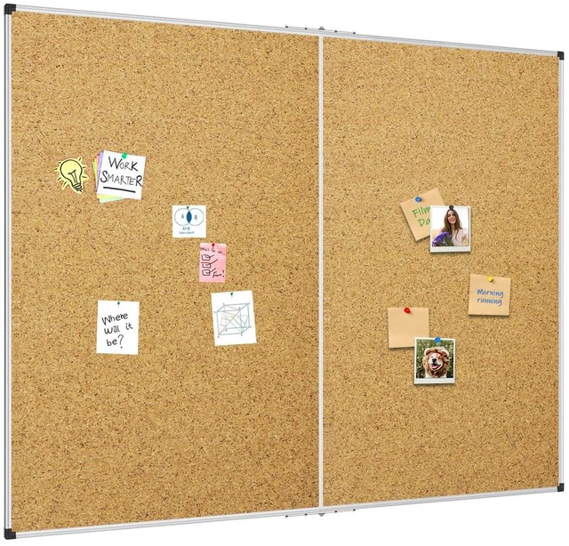 Main image of XBoard Large Cork Bulletin Board 60 x 48 Inch Corkboard with Aluminum Frame, 5' x 4' Message Notice Board for School, Home & Office Wall Display and Organization