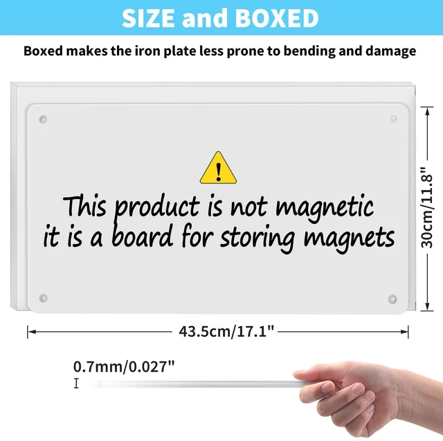 Alt view image 2 of 6 - 17.7" x 11.8" 2 Pack White Metal Magnetic Board - Magnet Bulletin Board to Display Magnetic Letters Numbers Animal, Poetry, Spice Jars, Notes, Photos, Suitable for Wall, Refrigerator, Cubicle
