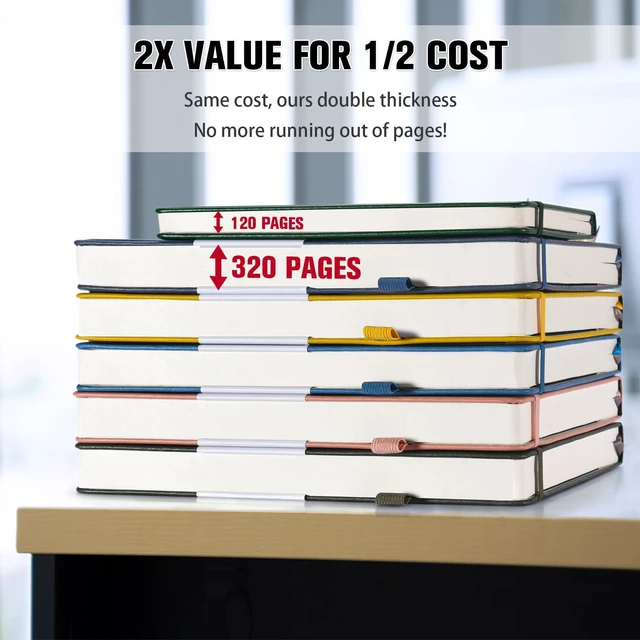 Alt view image 2 of 6 - 5 Pack Graph Paper Notebook Bulk, A5, 312 Numbered Pages Grid Journal Set Cost-Effective 5 Pack 1600 Pages, 100gsm No Bleed Paper, Leather Hardcover, Lay-Flat, for Math, Engineering, Technical Notes