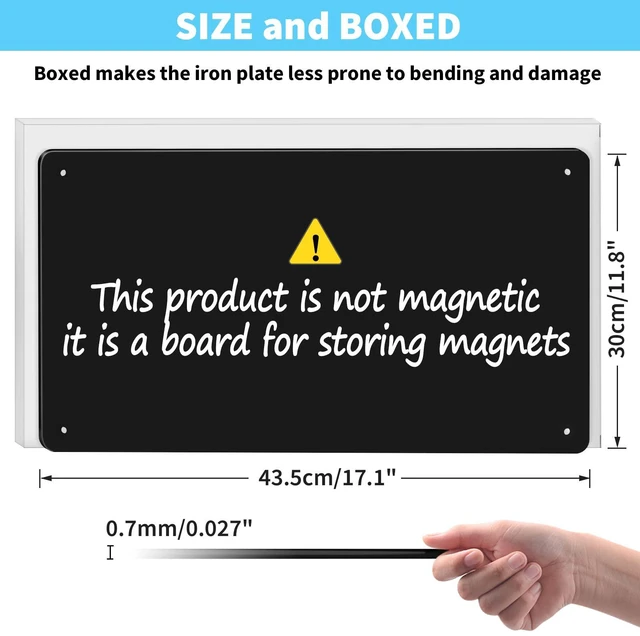 Alt view image 2 of 6 - 17.7" x 11.8" Black Metal Magnetic Board - Magnet Bulletin Board to Display Magnetic Letters Numbers Animal, Poetry, Spice Jars, Notes, Photos, Suitable for Wall, Refrigerator, Cubicle, Cabinet