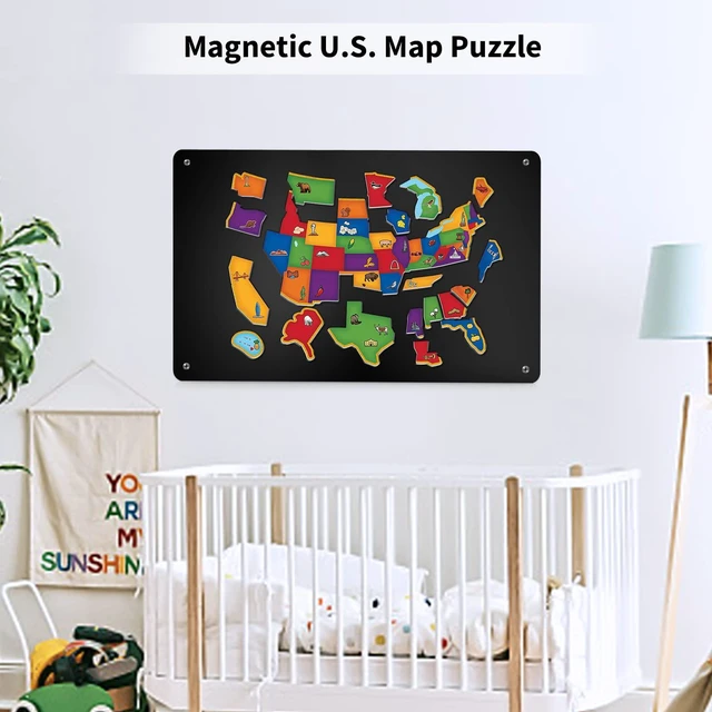 Alt view image 5 of 6 - 17.7" x 11.8" Black Metal Magnetic Board - Magnet Bulletin Board to Display Magnetic Letters Numbers Animal, Poetry, Spice Jars, Notes, Photos, Suitable for Wall, Refrigerator, Cubicle, Cabinet