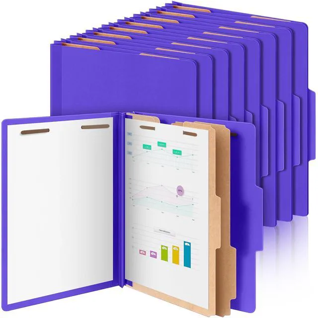 Main image of 12 Pcs Classification Folders Letter Size Bulk, Purple