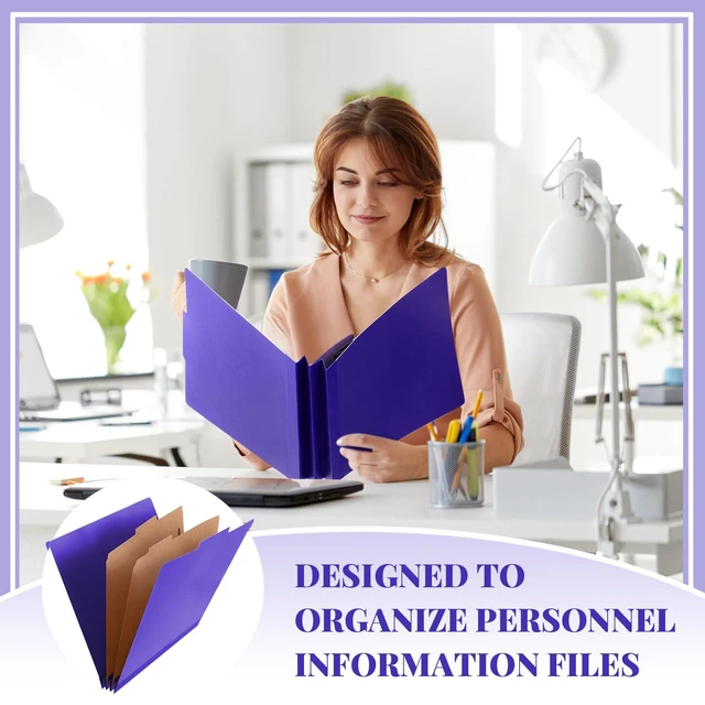 Alt view image 5 of 6 - 12 Pcs Classification Folders Letter Size Bulk, Purple
