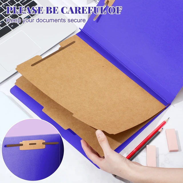 Alt view image 4 of 6 - 12 Pcs Classification Folders Letter Size Bulk, Purple