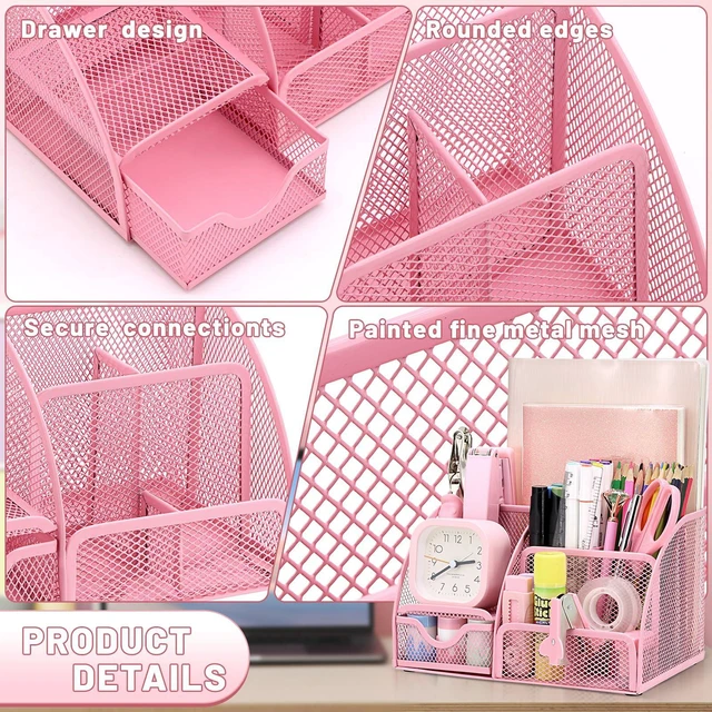 Alt view image 6 of 7 - 13-in-1 Office Desk Organizer Set for Back to School Supplies Accessories Organizer Set with Stapler and Tape Dispenser, Pen Holder, Scissors, Ruler, Hole Punch, 2 Pens & More Desk Supplies