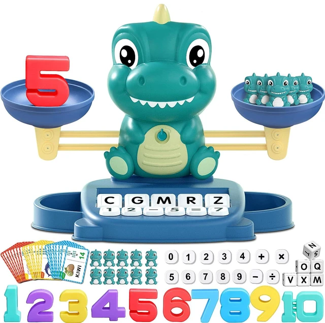 Main image of Dinosaur Math Balance Toys, Montessori Toys for 3 Years Old Kids Matching Letter, Learning and Educational Toys for Boys Girls - Birthday Gifts for 4 5 6 7 Year Old