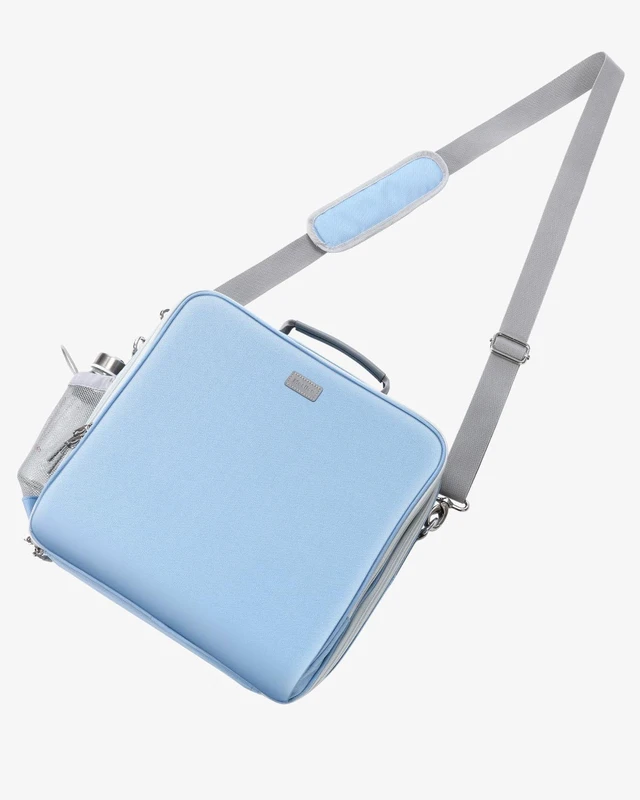 Alt view image 7 of 7 - Zipper Binder 3 Inch D-Ring 3 Ring with Water Bottle Holder Binder with Strap for School/Office, 700 Sheet Capacity-Multiple Pockets, Fit for 13" Tablet/Laptop, Baby Blue