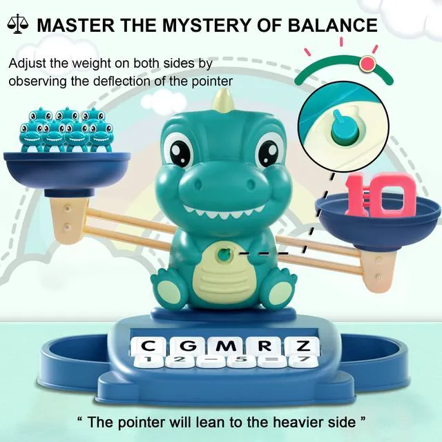 Alt view image 4 of 6 - Dinosaur Math Balance Toys, Montessori Toys for 3 Years Old Kids Matching Letter, Learning and Educational Toys for Boys Girls - Birthday Gifts for 4 5 6 7 Year Old