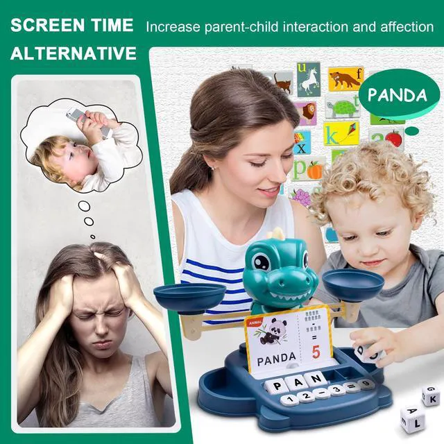 Alt view image 6 of 6 - Dinosaur Math Balance Toys, Montessori Toys for 3 Years Old Kids Matching Letter, Learning and Educational Toys for Boys Girls - Birthday Gifts for 4 5 6 7 Year Old
