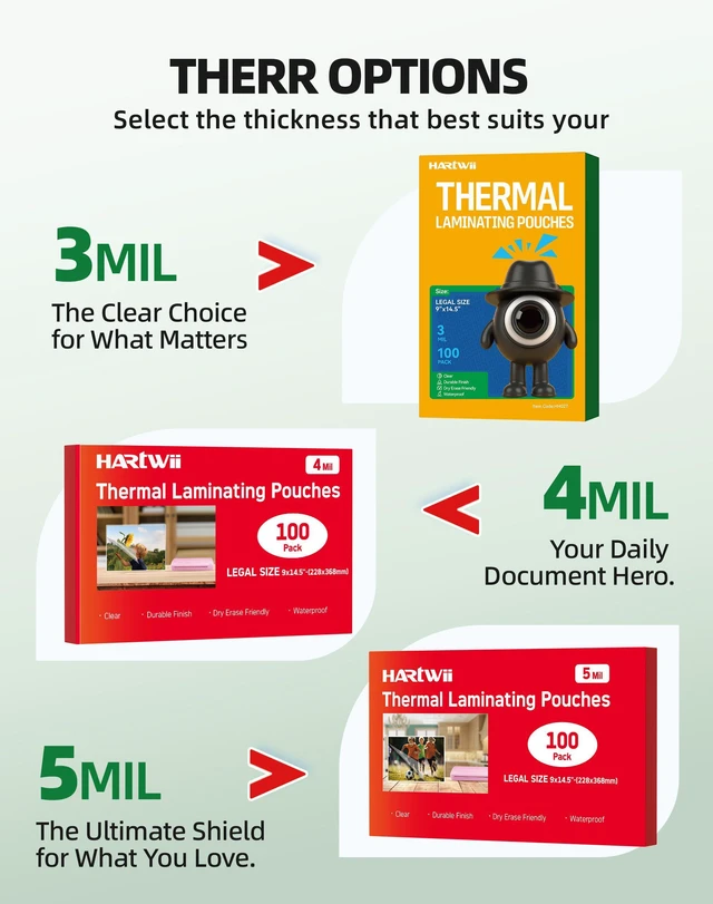 Alt view image 5 of 7 - 100Pack Legal Size Laminating Sheets 5Mil -8.5"x14" (9x14.5) Laminating Pouches No Bubble Thermal Laminating Sheets for Documents, Menus, Certificates & School/Office Use