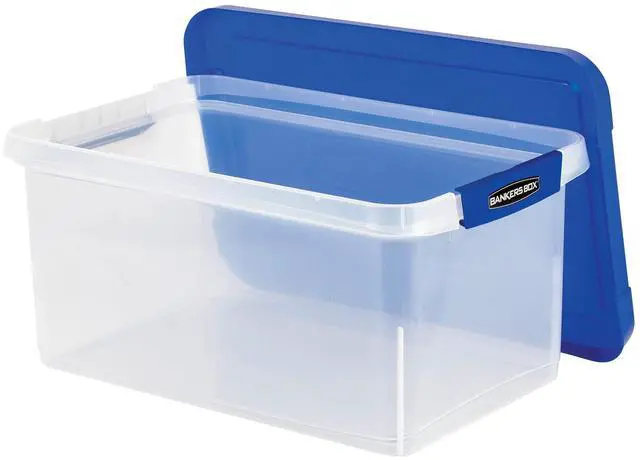 Main image of 20-Inch Heavy-Duty Plastic File Box, Letter Protect letter files in a tough plastic box with hanging rails that keeps documents portable, organized, and secure