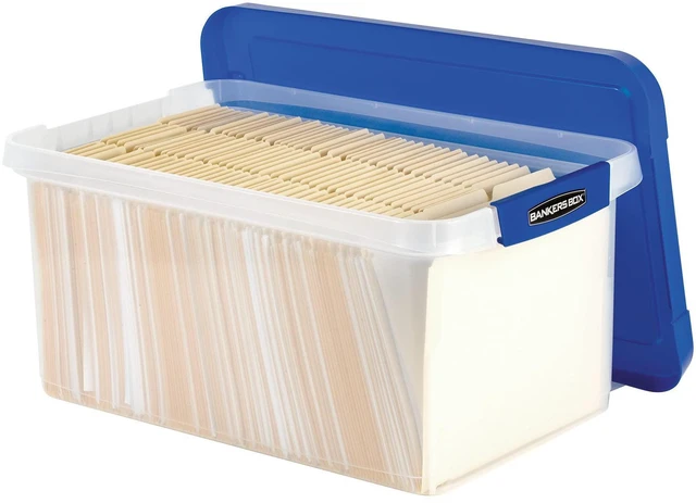 Alt view image 2 of 7 - 20-Inch Heavy-Duty Plastic File Box, Letter Protect letter files in a tough plastic box with hanging rails that keeps documents portable, organized, and secure
