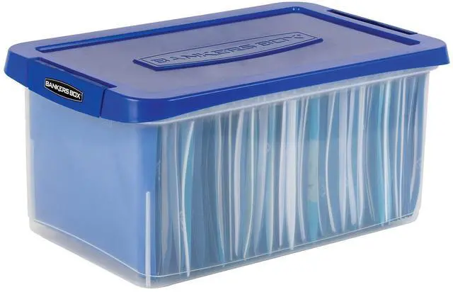 Alt view image 3 of 7 - 20-Inch Heavy-Duty Plastic File Box, Letter Protect letter files in a tough plastic box with hanging rails that keeps documents portable, organized, and secure