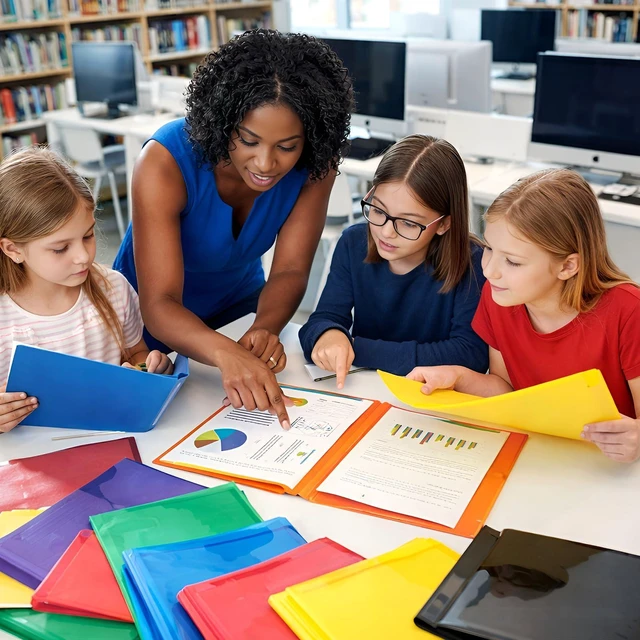 Alt view image 6 of 7 - 48 Plastic Folders with 3 Prongs Bulk, Light Colors Heavy Duty Folders with Clear Front Pockets and Card Slots Folder with Fasteners Fit Letter-size Paper for Work School Office