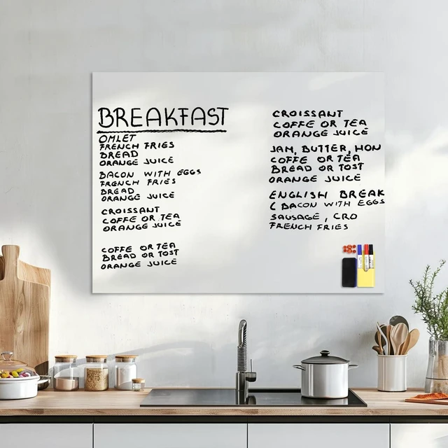 Alt view image 6 of 6 - 78.7"x35.4" Whiteboard Sticker for Wall White Board Dry Erase Paper Wallpaper with 3 Markers Adhesive Poster Board Peel and Stick Whiteboard for School Office Home Drawing
