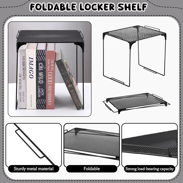 Alt view image 3 of 7 - 13 Pcs Black Locker Accessories for Girls Locker Organizer Kit Back to School Party Office School, Locker Shelf for Girls Including Organizing Shelf Magnetic Whiteboard Mirror