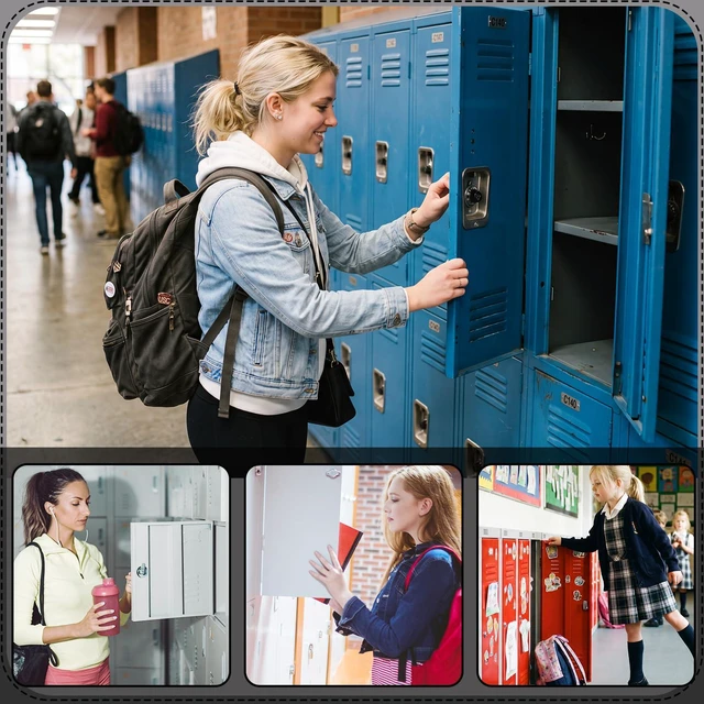 Alt view image 7 of 7 - 13 Pcs Black Locker Accessories for Girls Locker Organizer Kit Back to School Party Office School, Locker Shelf for Girls Including Organizing Shelf Magnetic Whiteboard Mirror